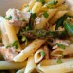 Garlic Tuna Pasta with Asparagus