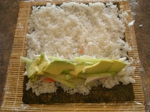 Crab Avocado Layered On Rice