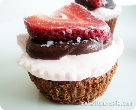 Strawberry Ice Cream Brownie Cupcakes