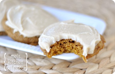 Pumpkin Cookies with Caramel Frosting