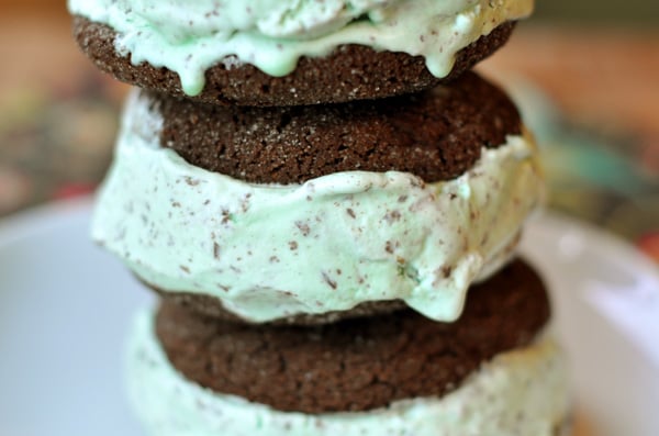 Chocolate-Mint Chip Ice Cream Sandwiches