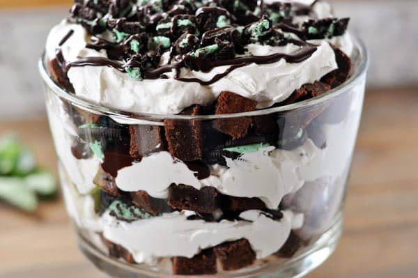 Mint Brownie and Oreo Hot Fudge Trifle Mint Brownie and Oreo Hot Fudge Trifle