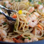 30-Minute Asian Garlic Noodles with Shrimp {or Chicken}
