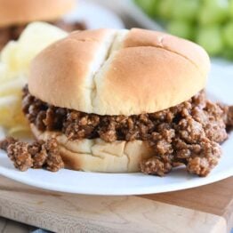 sloppy joe on white plate