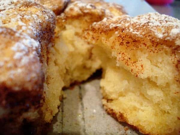 Cinnamon and sugar dusted buns.