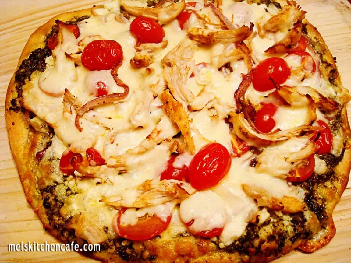 Pesto Pizza with Pine Nuts and Feta Mel's Kitchen Cafe