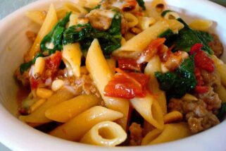 Sausage and Spinach Penne Skillet Supper