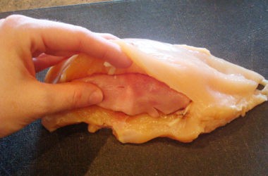 raw chicken breast stuffed with ham and cheese