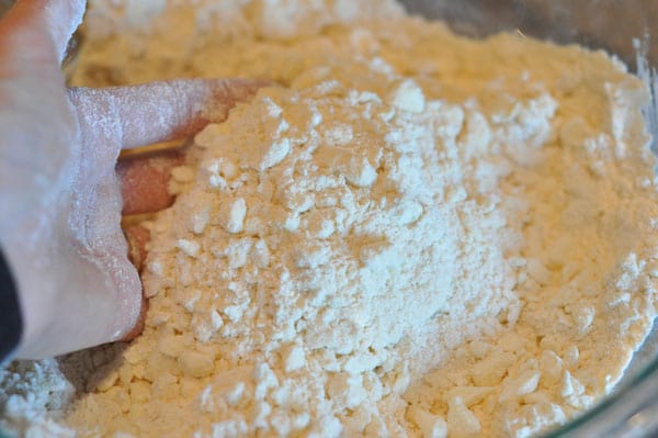 butter and flour blended together to make a coarse mixture