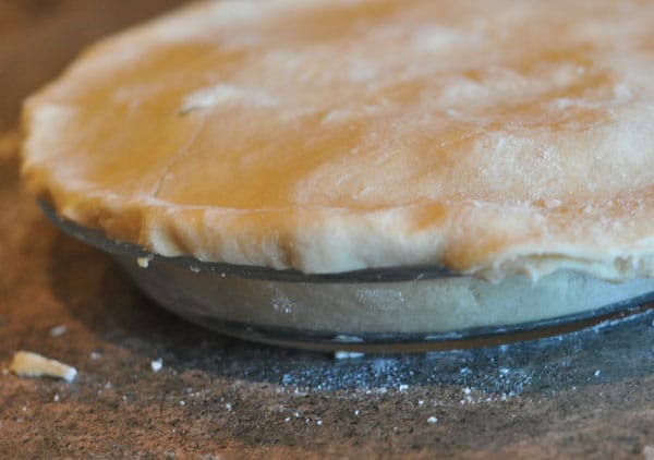 unbaked pie with double crust