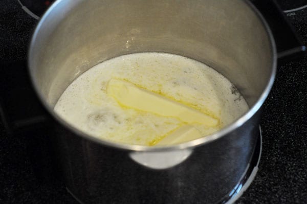 butter melting in a saucepan