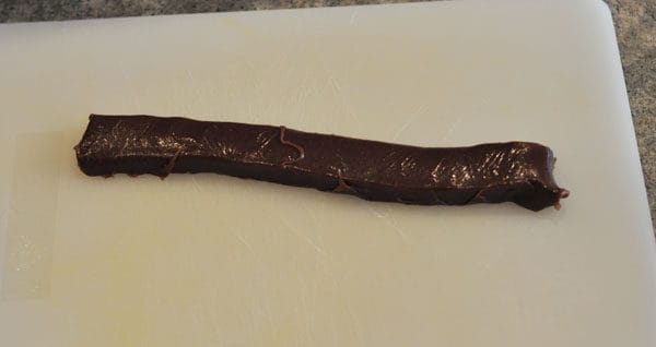 chocolate caramel rolled into a log shape