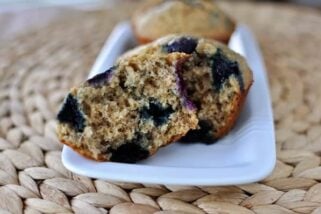 Healthy Banana Blueberry Muffins