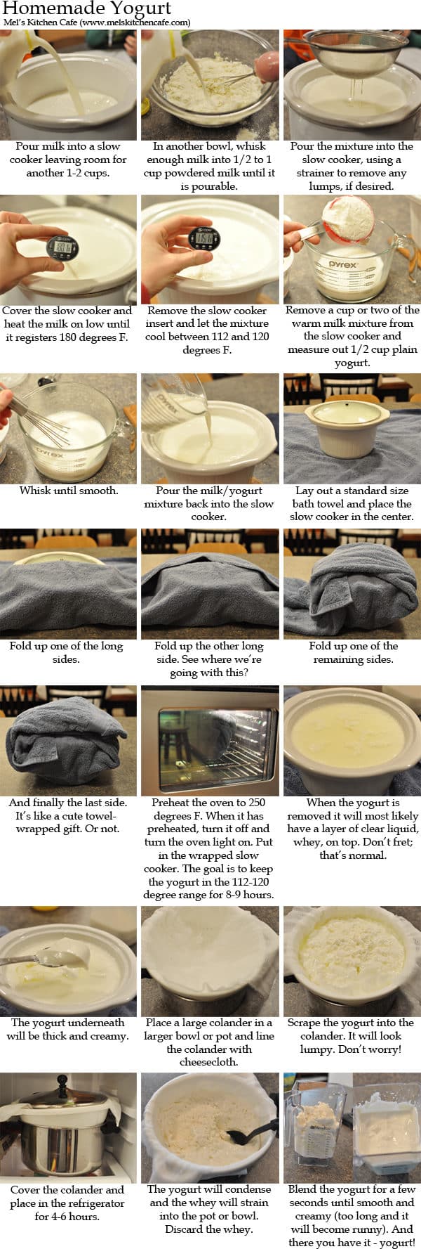 a collage of pictures and instructions showing how to make homemade yogurt step-by-step