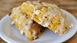 Pumpkin Scones with Ginger Glaze