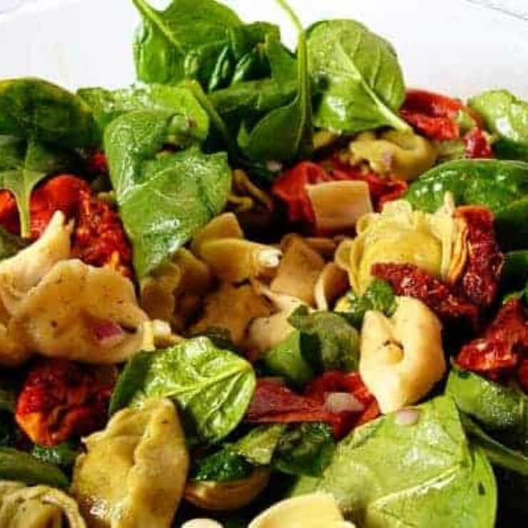 Tortellini Spinach Salad with BalsamicTomato Vinaigrette