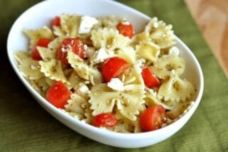 Pesto Bowties with Feta and Tomatoes