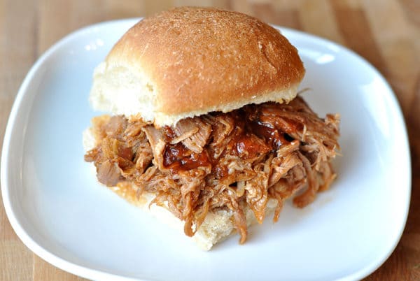 barbecue chicken sandwich on a white plate