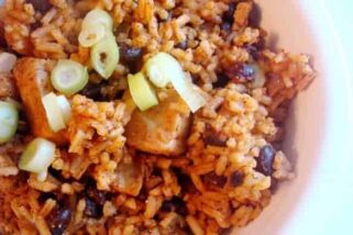 Red Chile Chicken with Rice and Black Beans