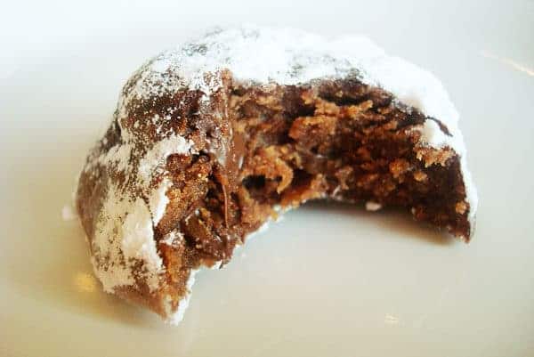 Chocolate Truffle Cookie with a bite taken out.