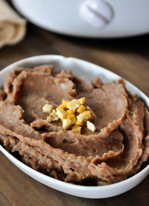Slow Cooker Refried Beans {FatFree} Mel's Kitchen Cafe