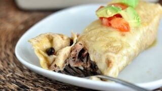 Smothered Sweet Pork Burritos