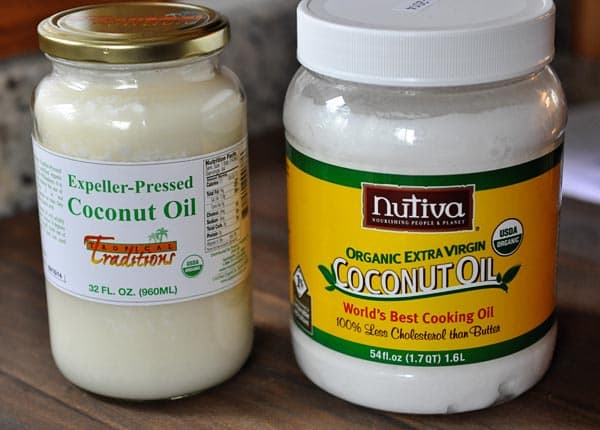 two jars of coconut oil side-by-side