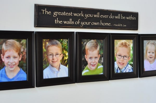 five framed pictures of little kids