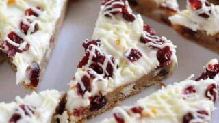 Orange Zested Cranberry White Chocolate Bliss Bars