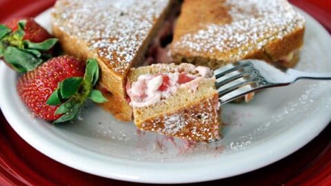 Strawberries And Cream Stuffed French Toast