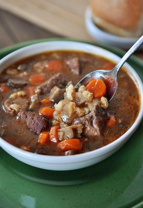 Ground Beef and Barley Soup - Closet Cooking A quick and easy ground beef  version of beef and barley soup with a tasty broth!