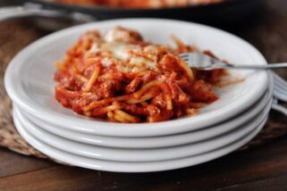Skillet Baked Spaghetti {One Pot, 30-Minute Meal}