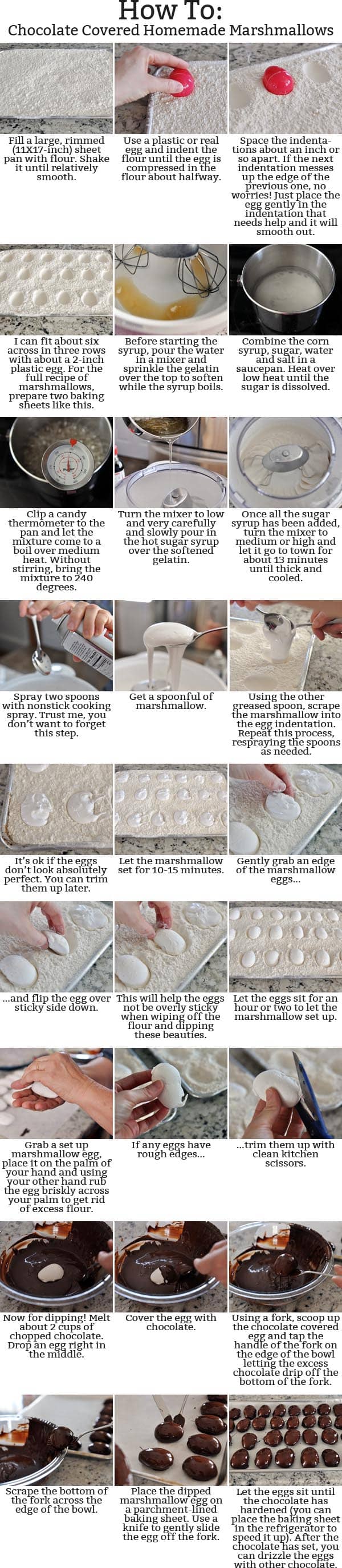 collage of pictures and instructions explaining how to make marshmallow eggs