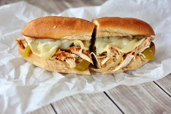 Slow Cooker Chicken Philly Sandwiches-image