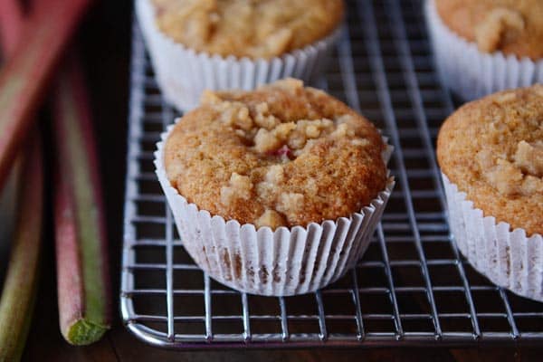Rhubarb Muffins with A Little Bit of Streusel On Top-image