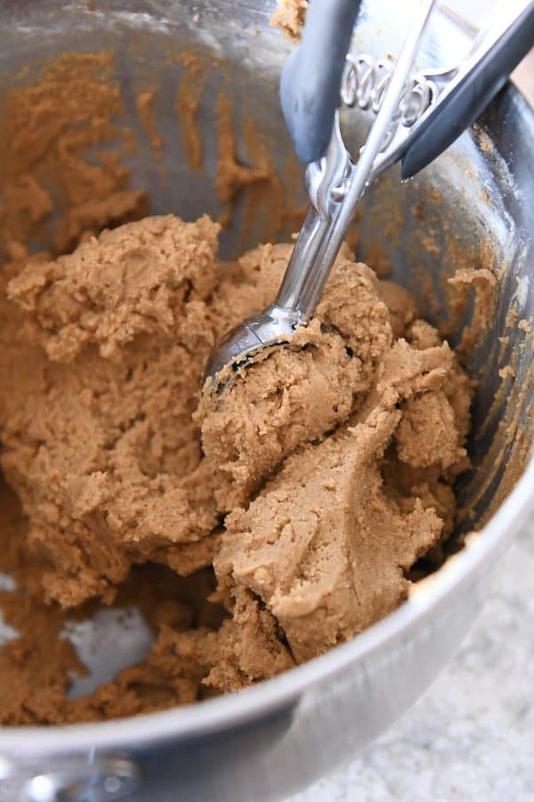 bowl of ginger molasses cookie dough