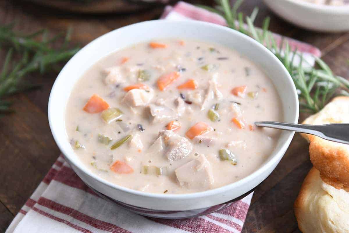 Turkey Soup with Rice (Leftover Turkey Recipe) - Little Sunny Kitchen