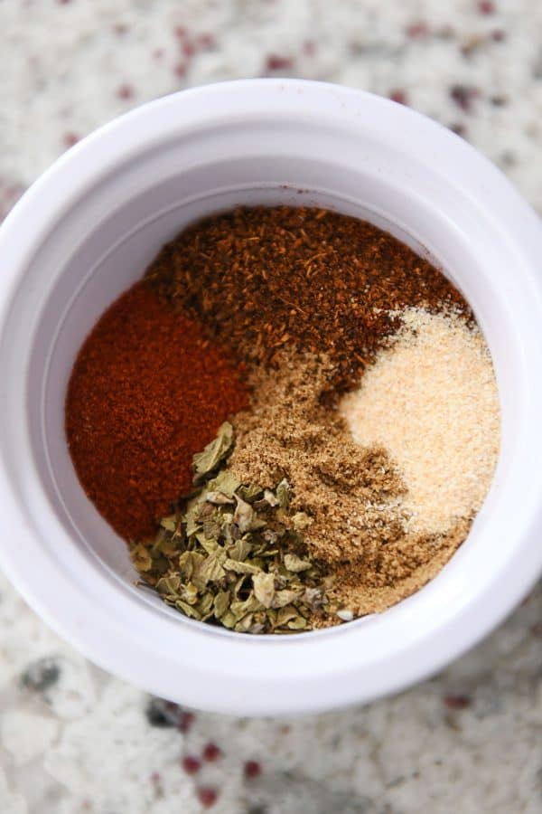 Homemade fajita seasoning for skillet chicken fajita pasta.