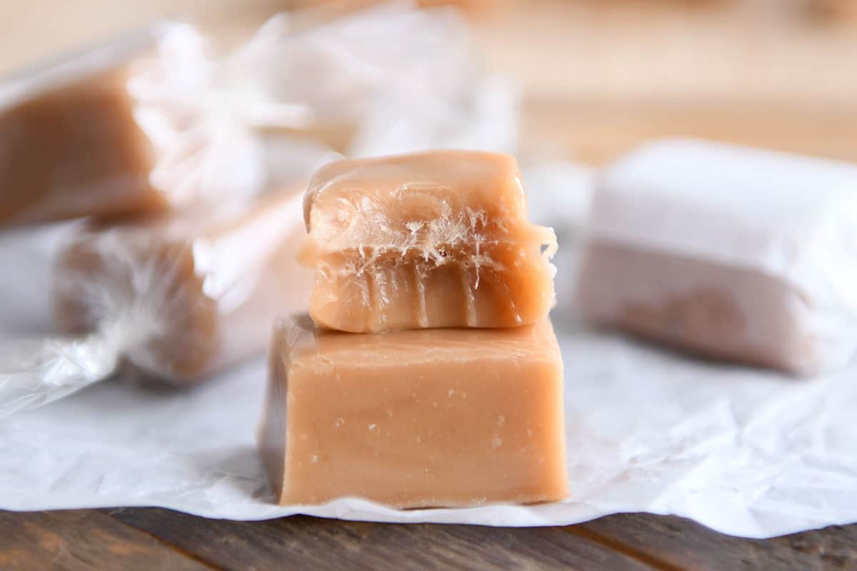 Homemade Caramel Candy (Soft and Chewy) - Our Salty Kitchen