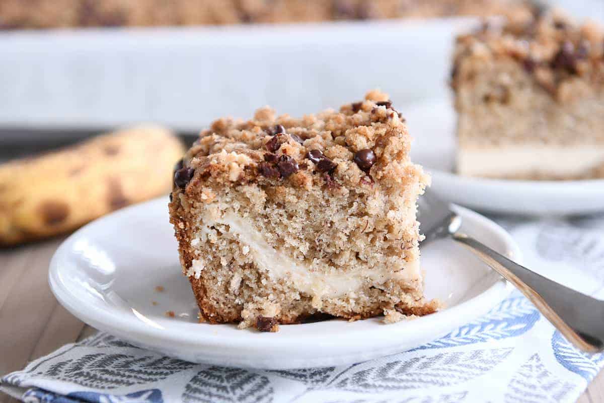 Cream Cheese Stuffed Banana Bread Coffee Cake - Carlsbad Cravings