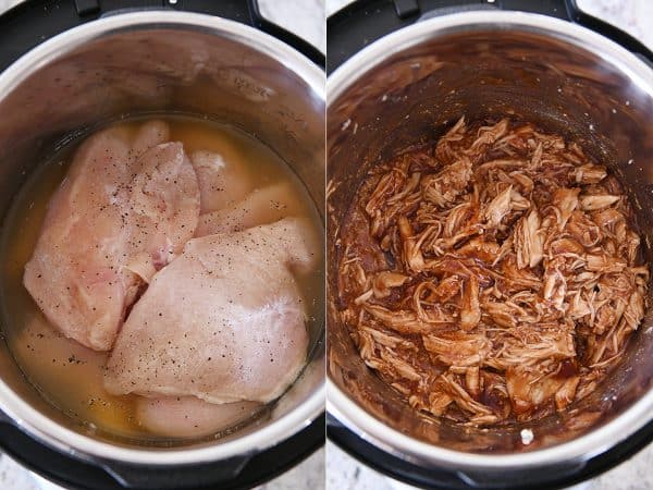 Cooking bbq chicken in instant pot.