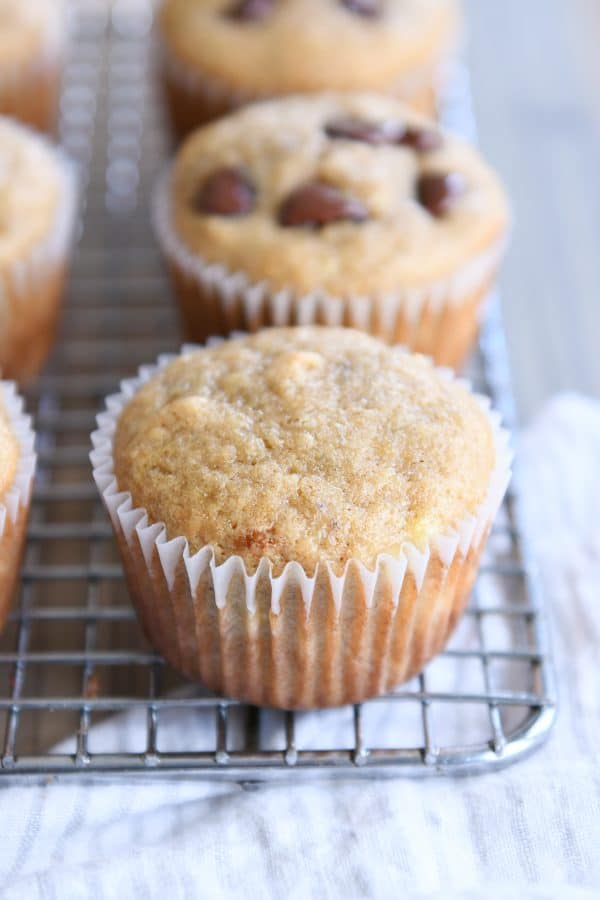 The best banana muffins cooling on wire rack.