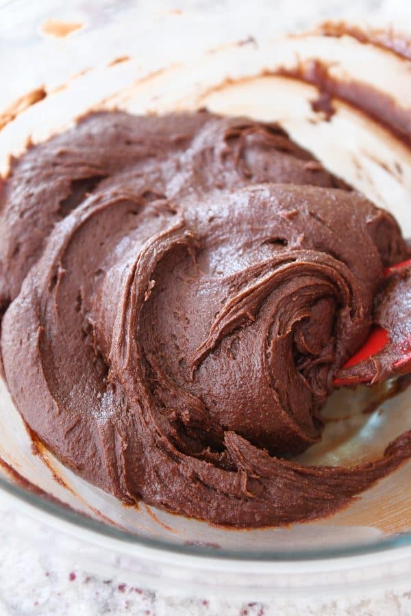 Brownie batter for snickerdoodle brookie bars.