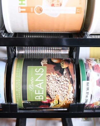 shelf reliance food storage shelf with dried beans