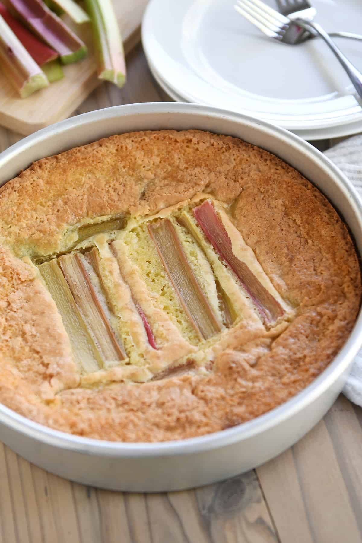 Rhubarb Custard Cake Recipe Mel's Kitchen Cafe
