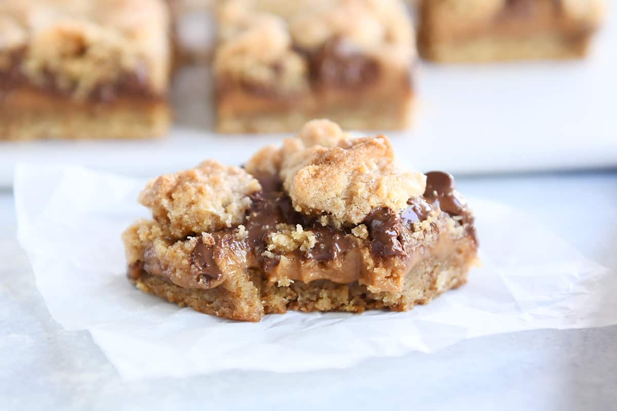 Caramel Peanut Butter Almost S'mores Cookie Bars