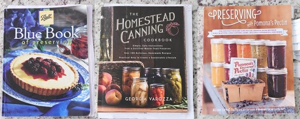 ball blue book of preserving, homestead canning book, pomona's pectin book