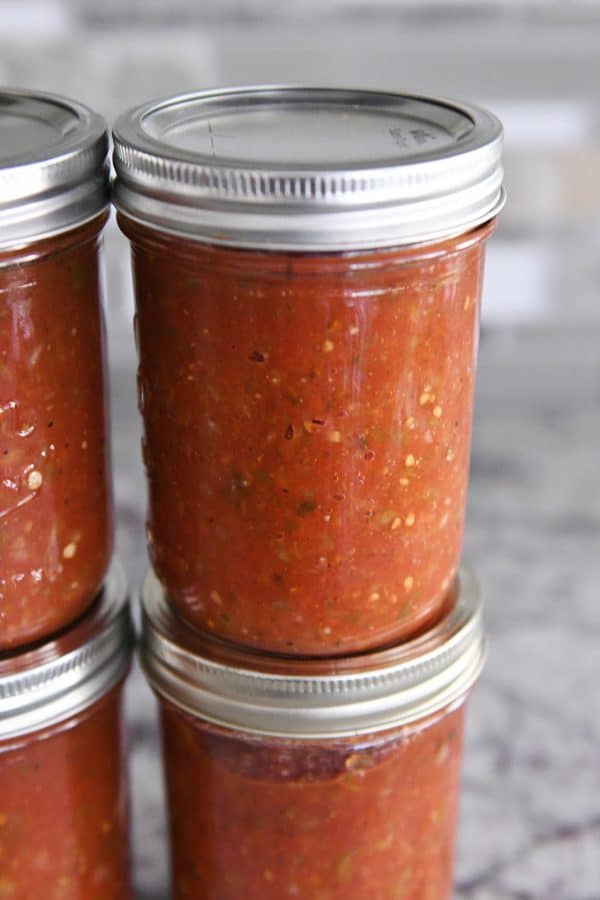 jar of home canned salsa