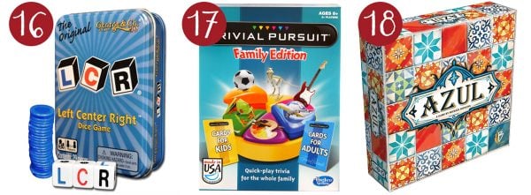 lcr game, trivial pursuit, azul game