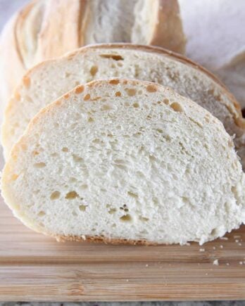 slices of sourdough bread on cutting board